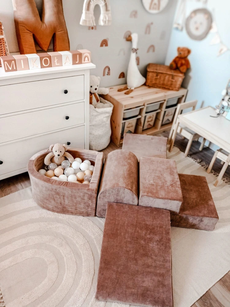 Mimii Suchy basen 110x30 Velvet Soft Ciemny Kreminis bez piłek