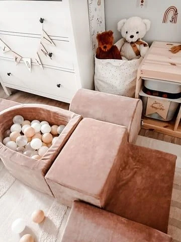 Mimii Suchy basen 110x30 Velvet Soft Ciemny Kreminis bez piłek