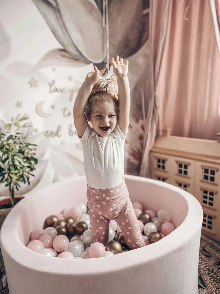 Mimii Suchy basen 110x30 Velvet Soft Šviesiai rožinė bez piłek