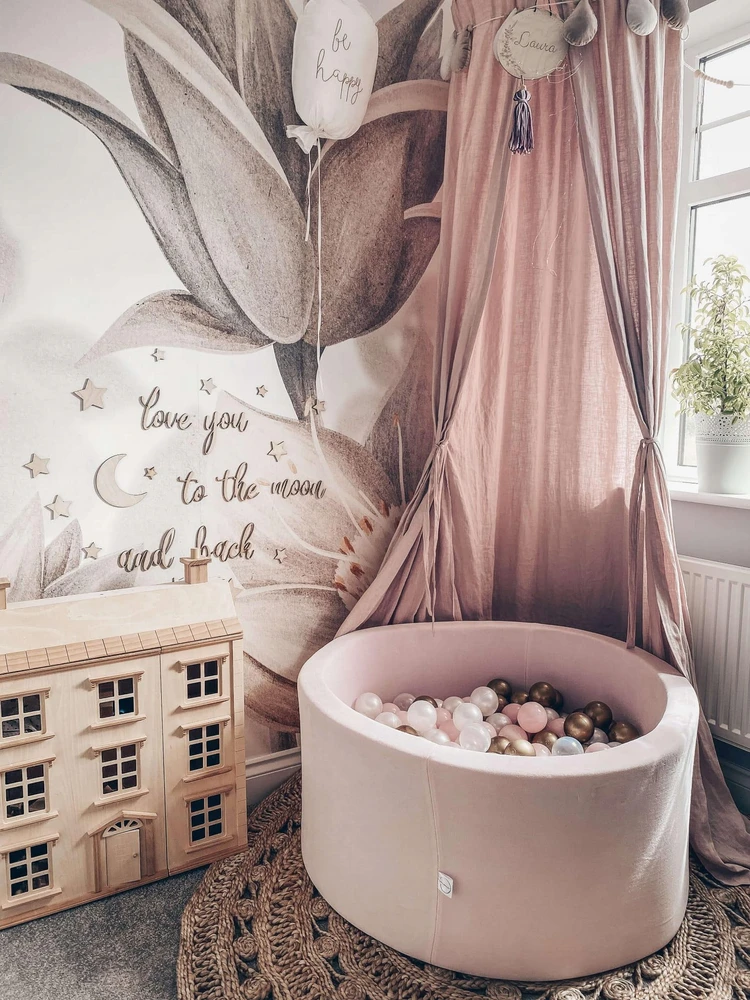Mimii Suchy basen 110x30 Velvet Soft Šviesiai rožinė bez piłek