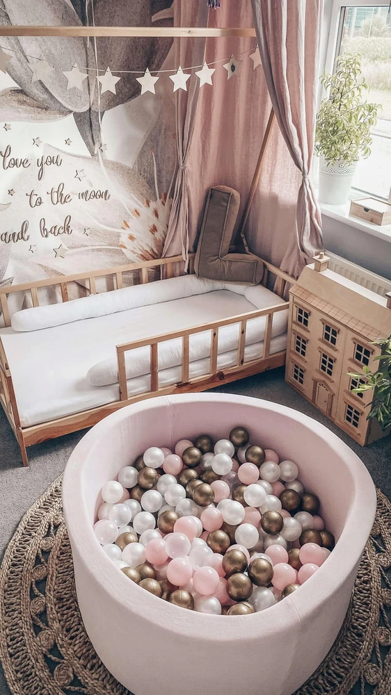 Mimii Suchy basen 110x40 Velvet Soft Šviesiai rožinė bez piłek