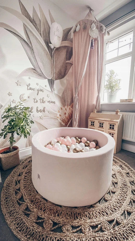 Mimii Suchy basen 110x40 Velvet Soft Šviesiai rožinė bez piłek