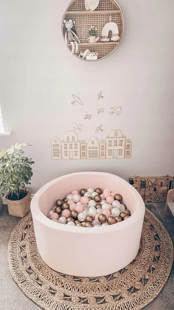 Mimii Suchy basen 130x30 Velvet Soft Šviesiai rožinė bez piłek