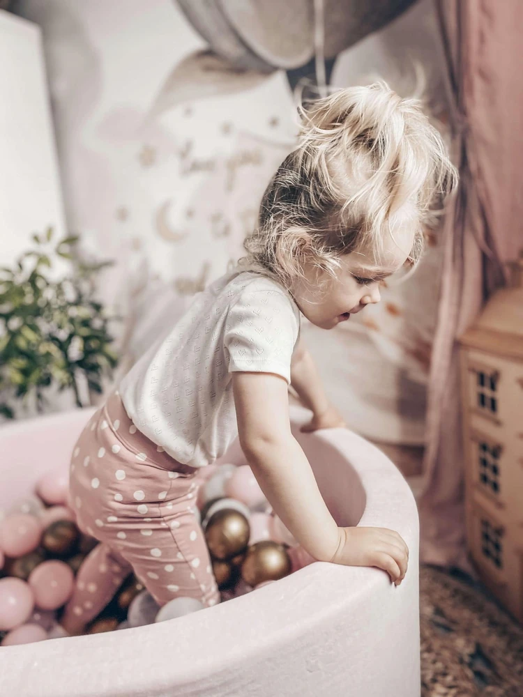 Mimii Suchy basen 90x30 Velvet Soft Šviesiai rožinė bez piłek