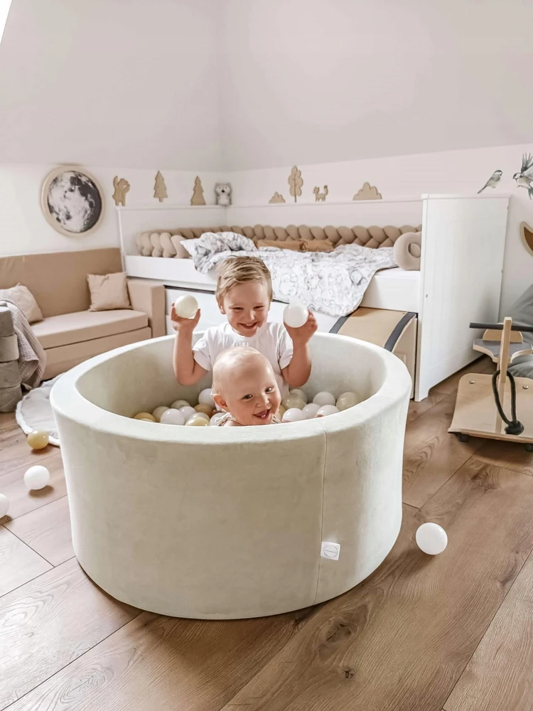 Mimii Suchy basen 90x40 Velvet Soft Jasnomiętowy bez piłek