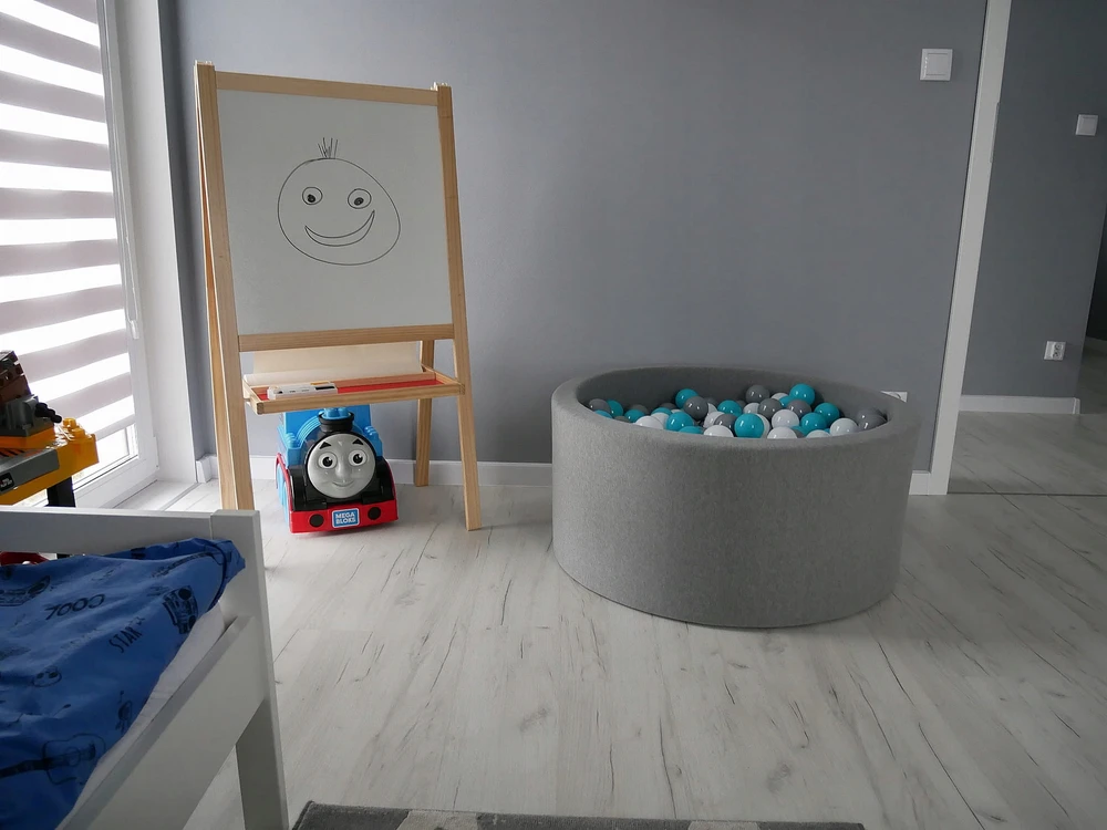 Mimii SUCHY BASEN KOJEC vaikams 90x30cm Pilka 200 piłek apvalus