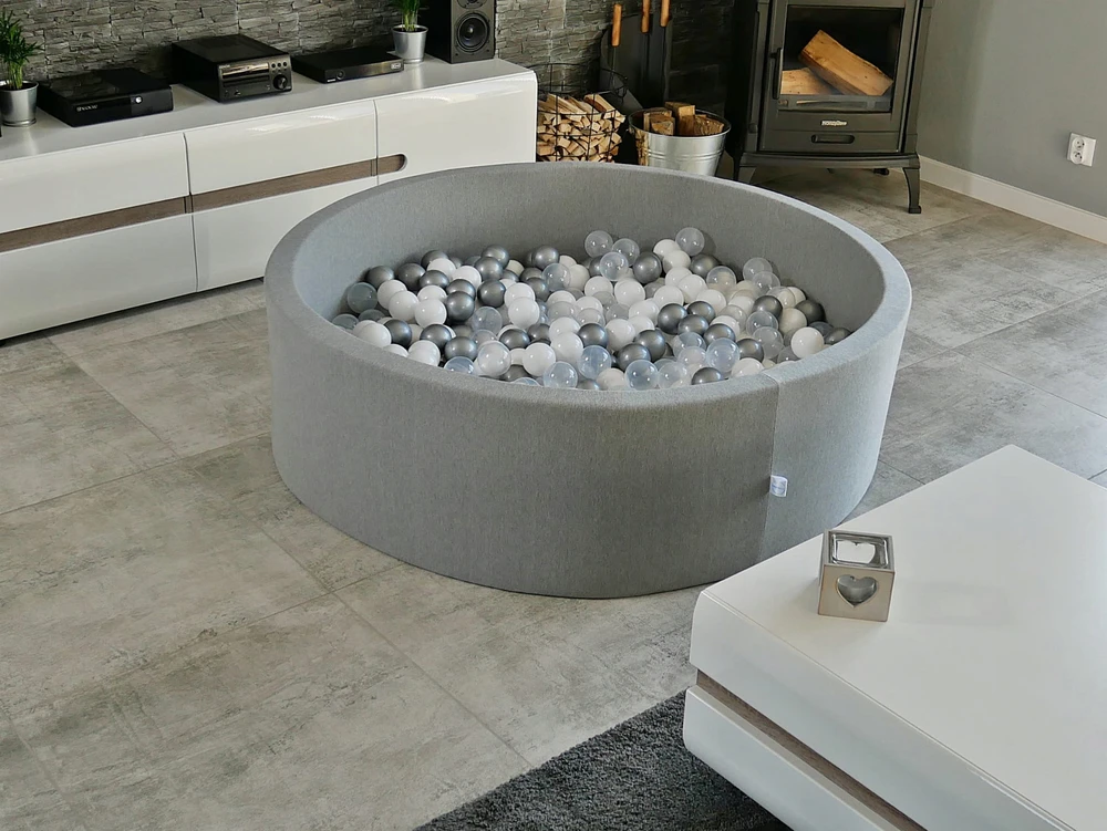 Mimii SUCHY BASEN KOJEC vaikams 90x40cm Pilka 300 piłek apvalus