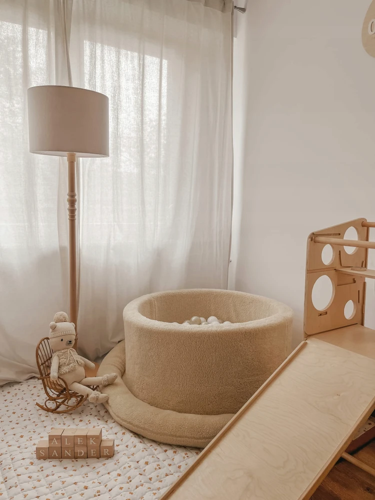 Mimii SUCHY BASEN KOJEC vaikams 90x40cm Teddy Kreminis 300 piłek apvalus