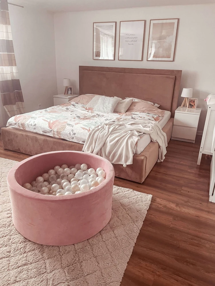 Mimii SUCHY BASEN KOJEC vaikams 90x40cm Velvet Soft Rožinė 300 piłek apvalus
