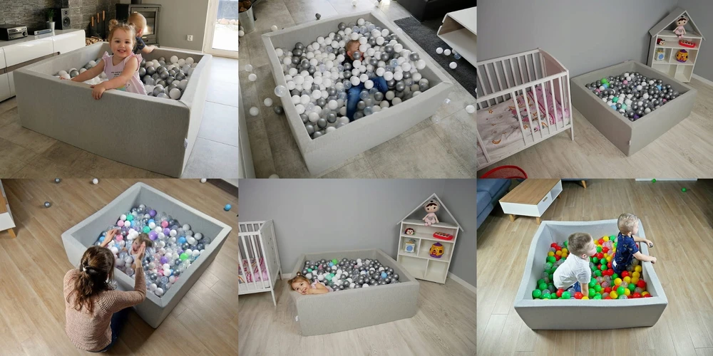 Mimii Suchy basen kwadrat 110cm su piłeczkami kulkami 300