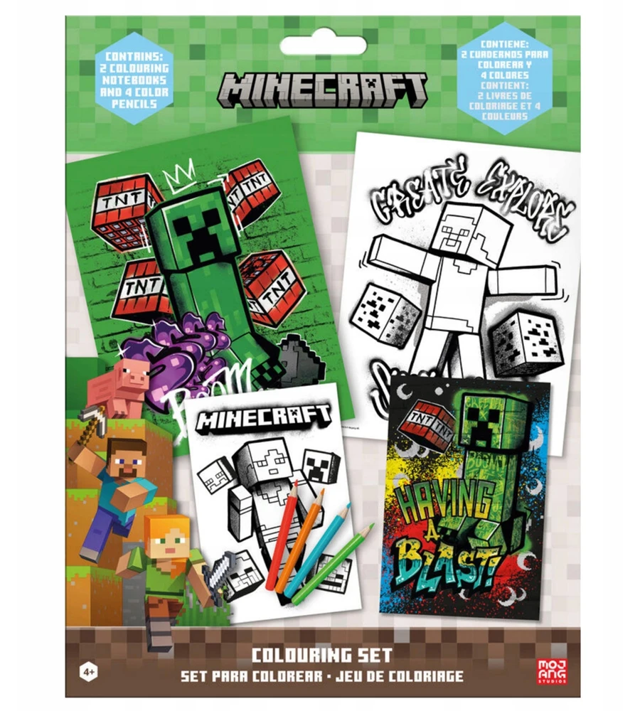 Minecraft Creative RINKINYS vaikams, dažymo rinkinys + kreidelės