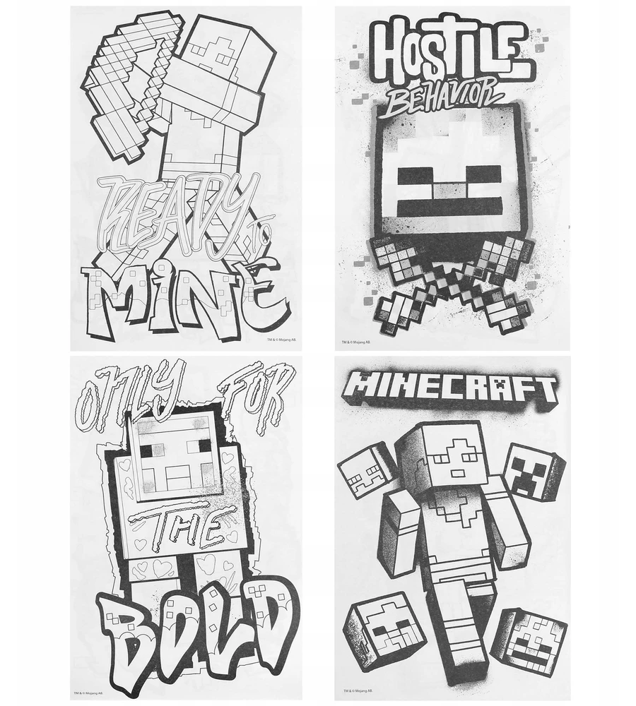 Minecraft Creative RINKINYS vaikams, dažymo rinkinys + kreidelės