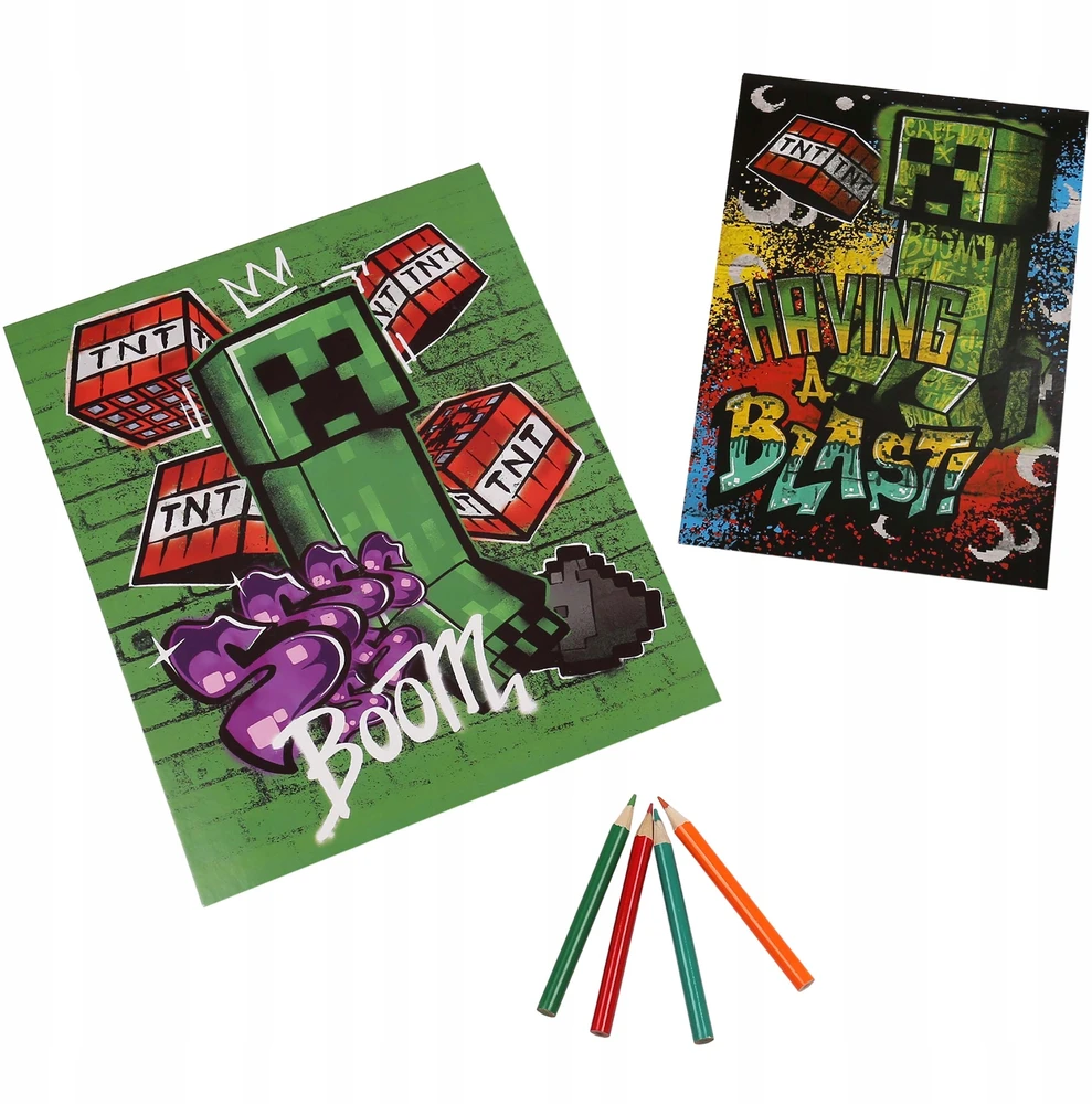 Minecraft Creative RINKINYS vaikams, dažymo rinkinys + kreidelės