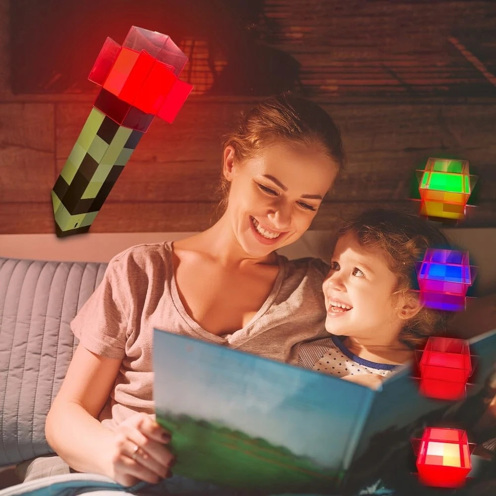 MINECRAFT NAKTINĖ LEMPA ŽAIDIMŲ KAMBARIO DEKOLAS MIGAMOJOJE USB naktinė lempa