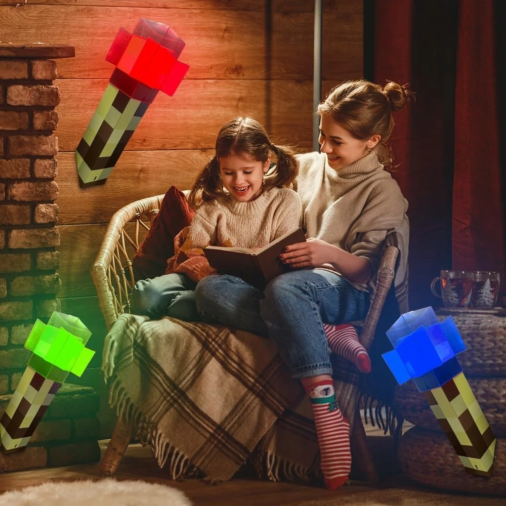 MINECRAFT NAKTINĖ LEMPA ŽAIDIMŲ KAMBARIO DEKOLAS MIGAMOJOJE USB naktinė lempa