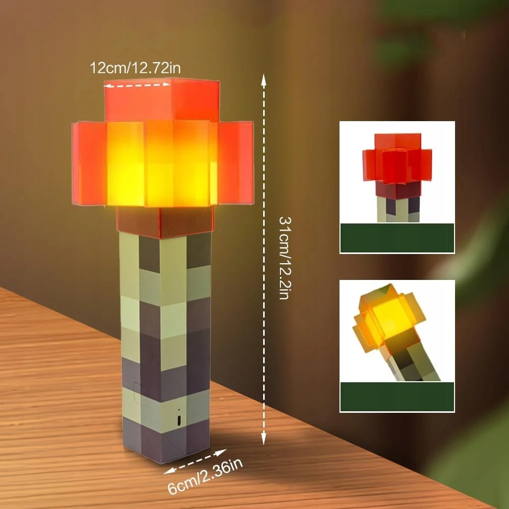 MINECRAFT NAKTINĖ LEMPA ŽAIDIMŲ KAMBARIO DEKOLAS MIGAMOJOJE USB naktinė lempa