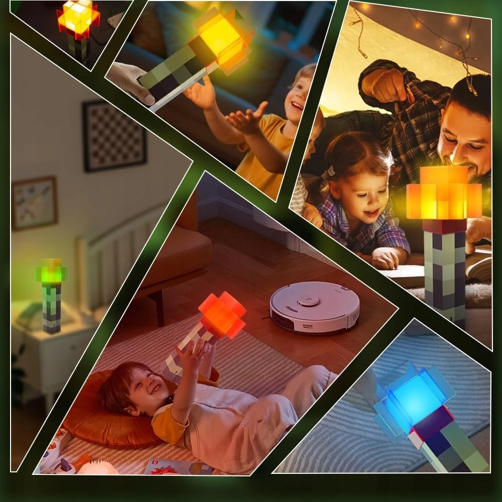 MINECRAFT NAKTINĖ LEMPA ŽAIDIMŲ KAMBARIO DEKOLAS MIGAMOJOJE USB naktinė lempa