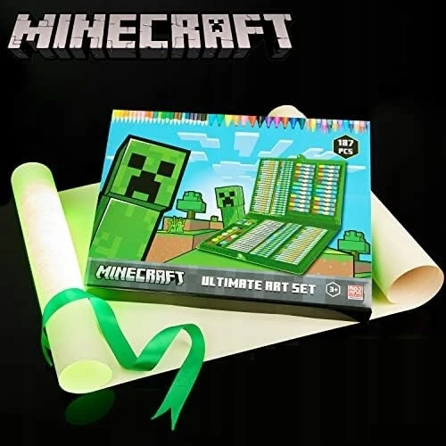 MINECRAFT Rinkinys artystyczny kredki farby flamastry do malowania rysowania