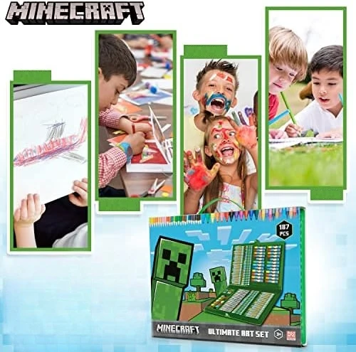 MINECRAFT Rinkinys artystyczny kredki farby flamastry do malowania rysowania