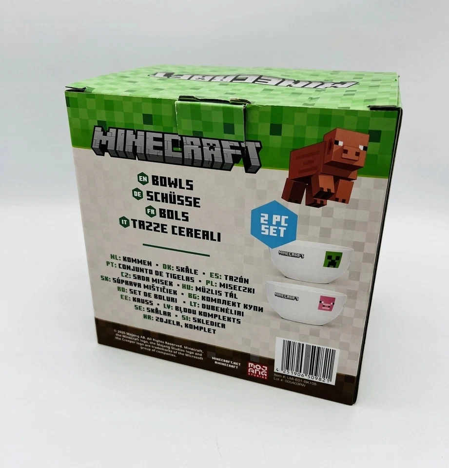 MINECRAFT vaikiškas salotinis dubuo, 2 vnt., PORCELINAS