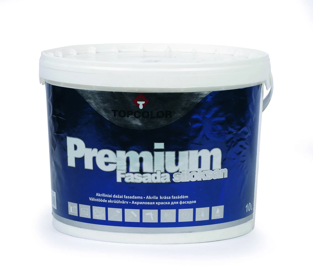 Matiniai mineralinių fasadų dažai TOPCOLOR PREMIUM FACADE SILICONE, C bazė, 1 l