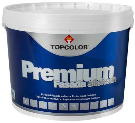 Matiniai mineralinių fasadų dažai TOPCOLOR PREMIUM FACADE SILICONE, A bazė, 3 l