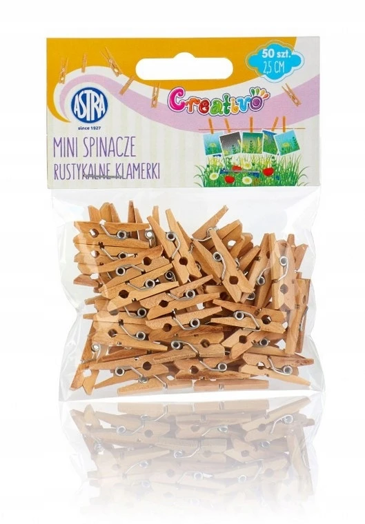 MINI CLIPS Medinės segtukai Astra 50 vnt