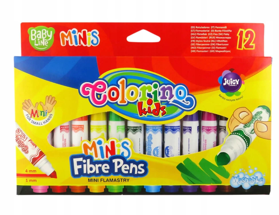 COLORINO KIDS flomasteriai Mini, 12 spalvų, 32117PTR