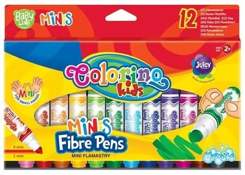 COLORINO KIDS flomasteriai Mini, 12 spalvų, 32117PTR