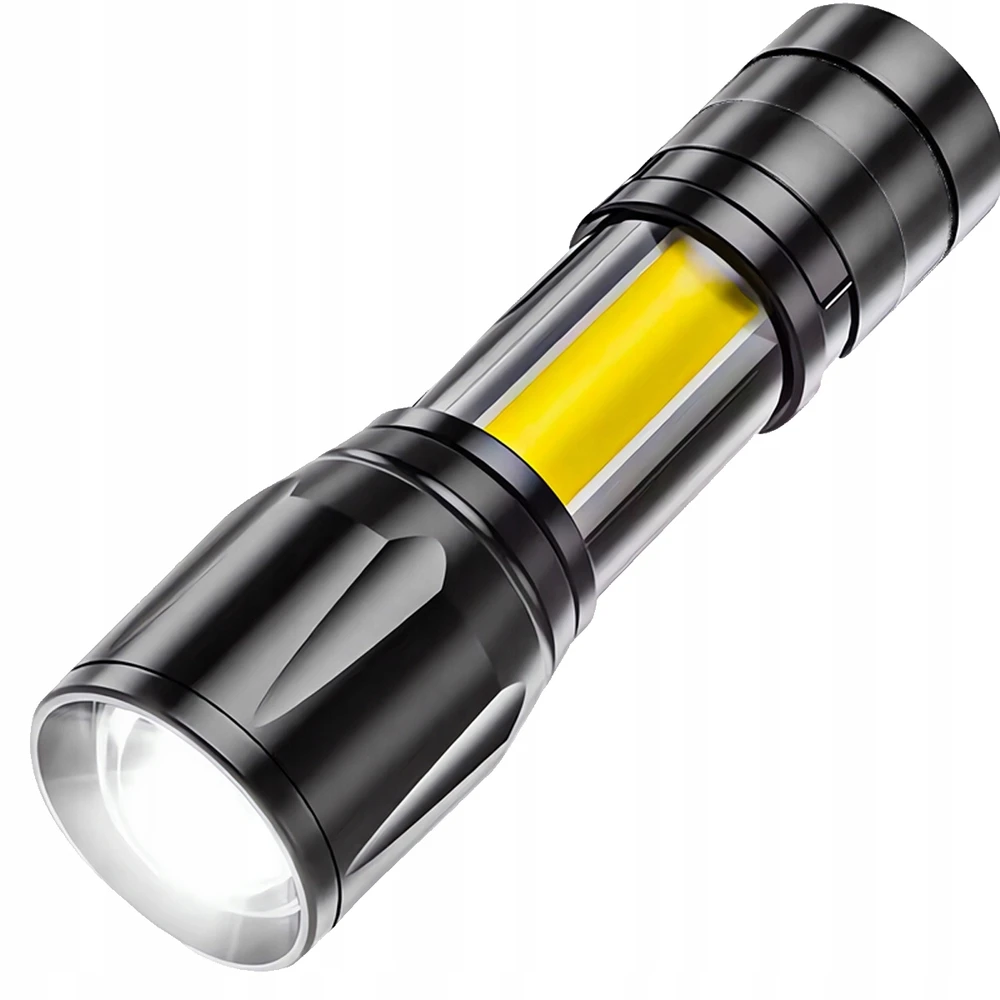 Mini prožektorių žibintuvėlis Galingas kišeninis XPE+COB vandeniui atsparus USB įkraunamas