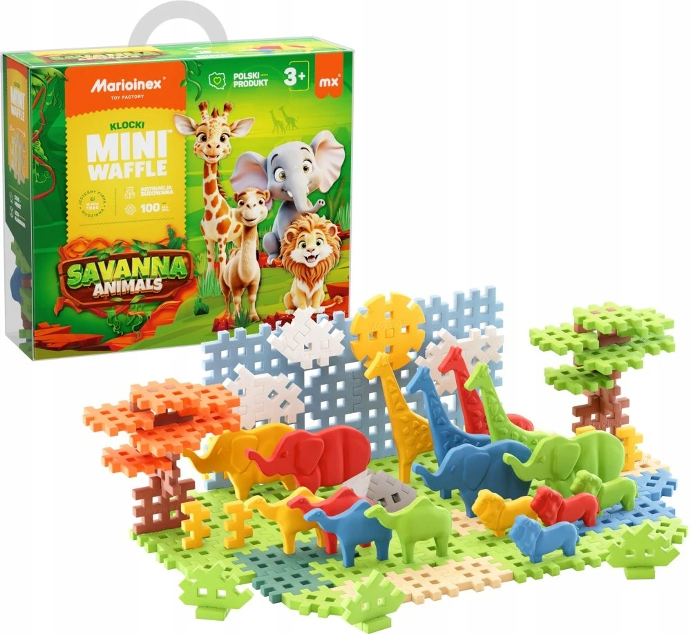 Mini vaflinė 100el gyvūnai Sawanna - Marioinex