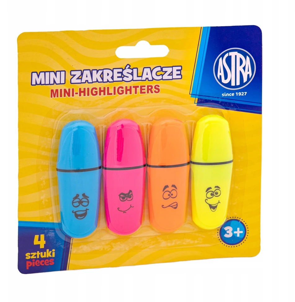 Mini žymekliai Astra, 4 spalvos, 4 vnt.