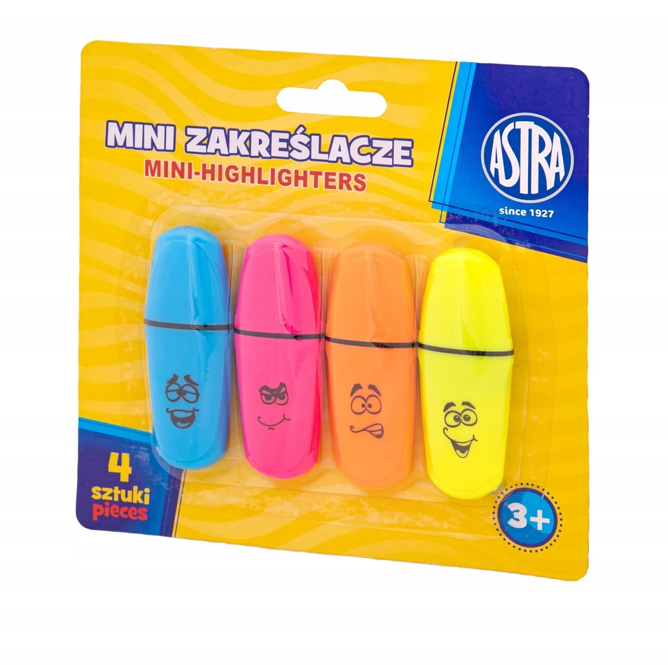 Mini žymekliai Astra, 4 spalvos, 4 vnt.
