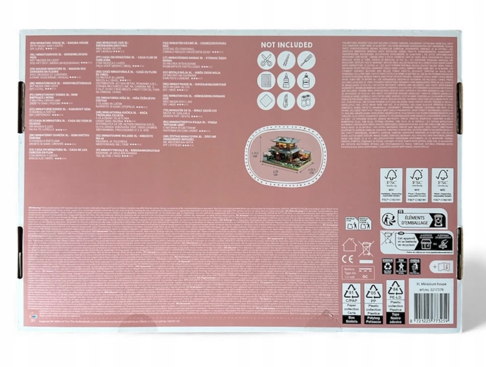 Miniatiūrinis namas XL JAPANESE HOUSE music LED šviestuvas 600 elementų. PADARYK TAI PATS
