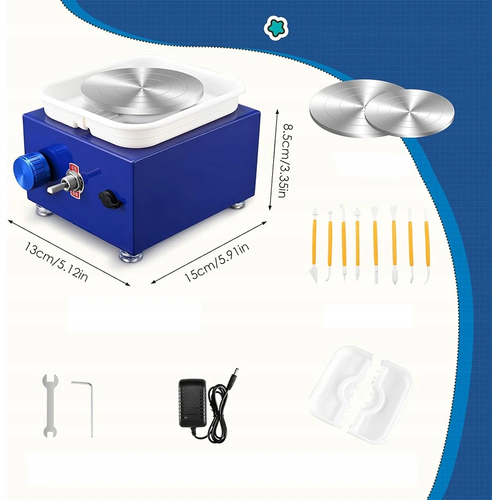 MINIATŪRINIAI DIY POTTERS WHEEL 2 SUKAMOSI LENTELĖS 8 MOLIO ĮRANKIAI 24W