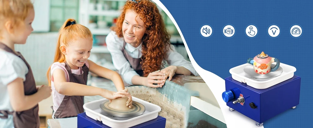 MINIATŪRINIAI DIY POTTERS WHEEL 2 SUKAMOSI LENTELĖS 8 MOLIO ĮRANKIAI 24W