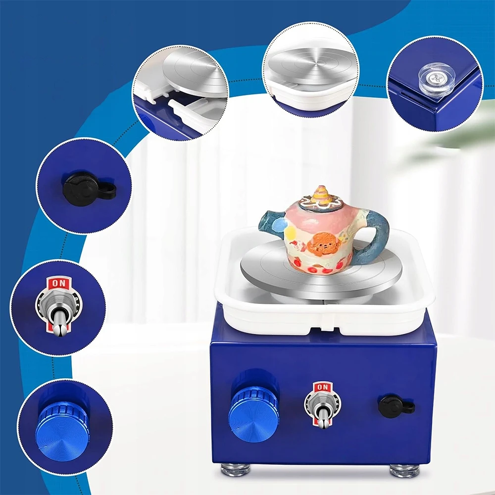 MINIATŪRINIAI DIY POTTERS WHEEL 2 SUKAMOSI LENTELĖS 8 MOLIO ĮRANKIAI 24W