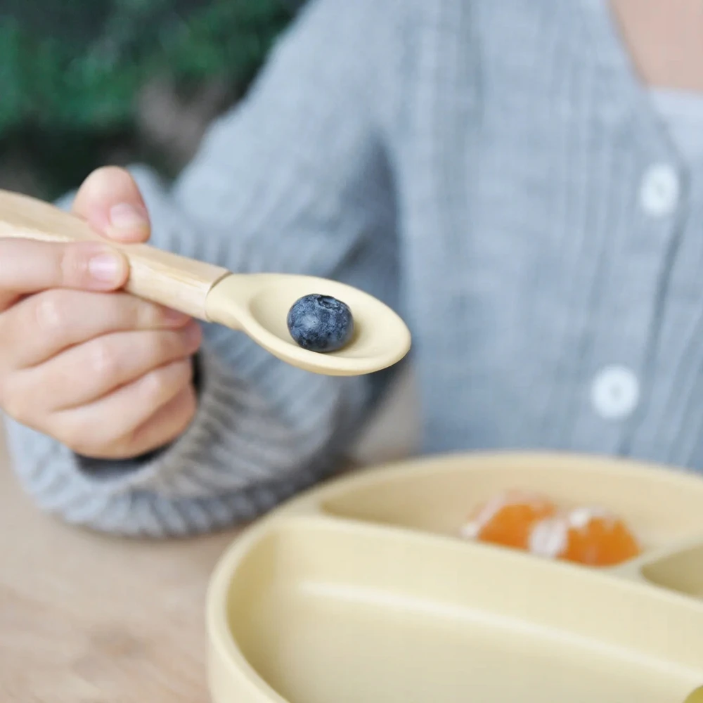 Minikoioi Kūdikių maitinimo rinkinys Silikoninis medis 3 elementai Geltona