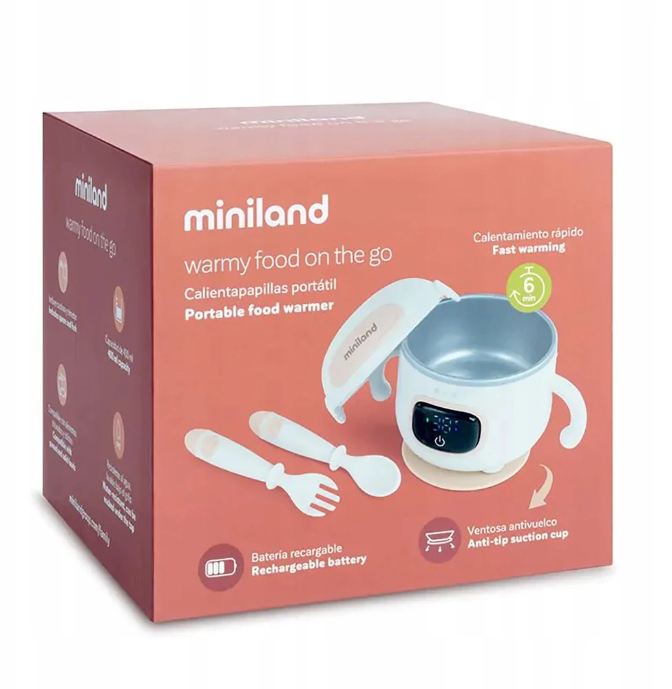 Miniland ELEKTRONINIS NEŠIOJAMAS MAISTO ŠILDYTUVAS 400 ML