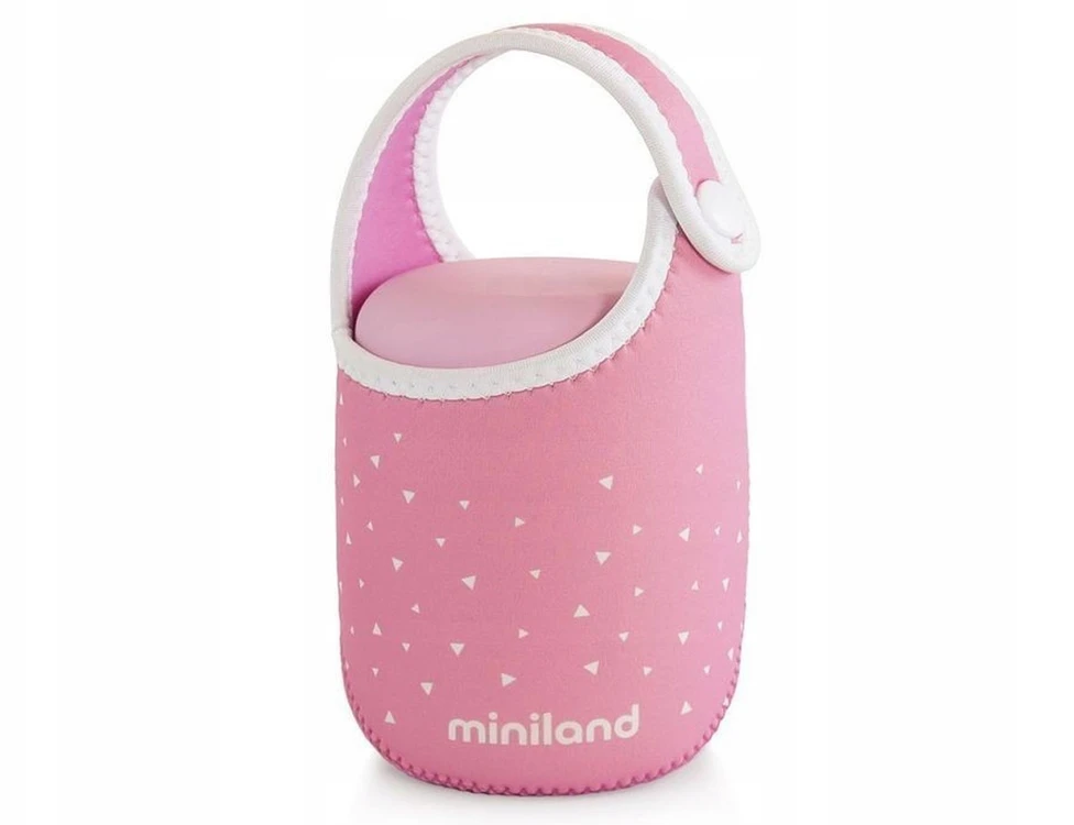 Miniland vakarienės termosas 0,28l, rožinis neopreno dangtelis