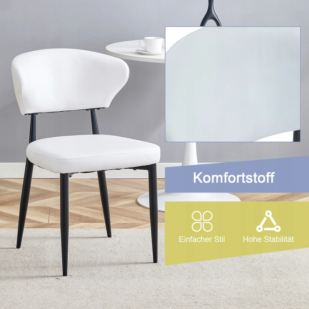 Minimalistinės baltos ergonominės kėdės, 2 vnt