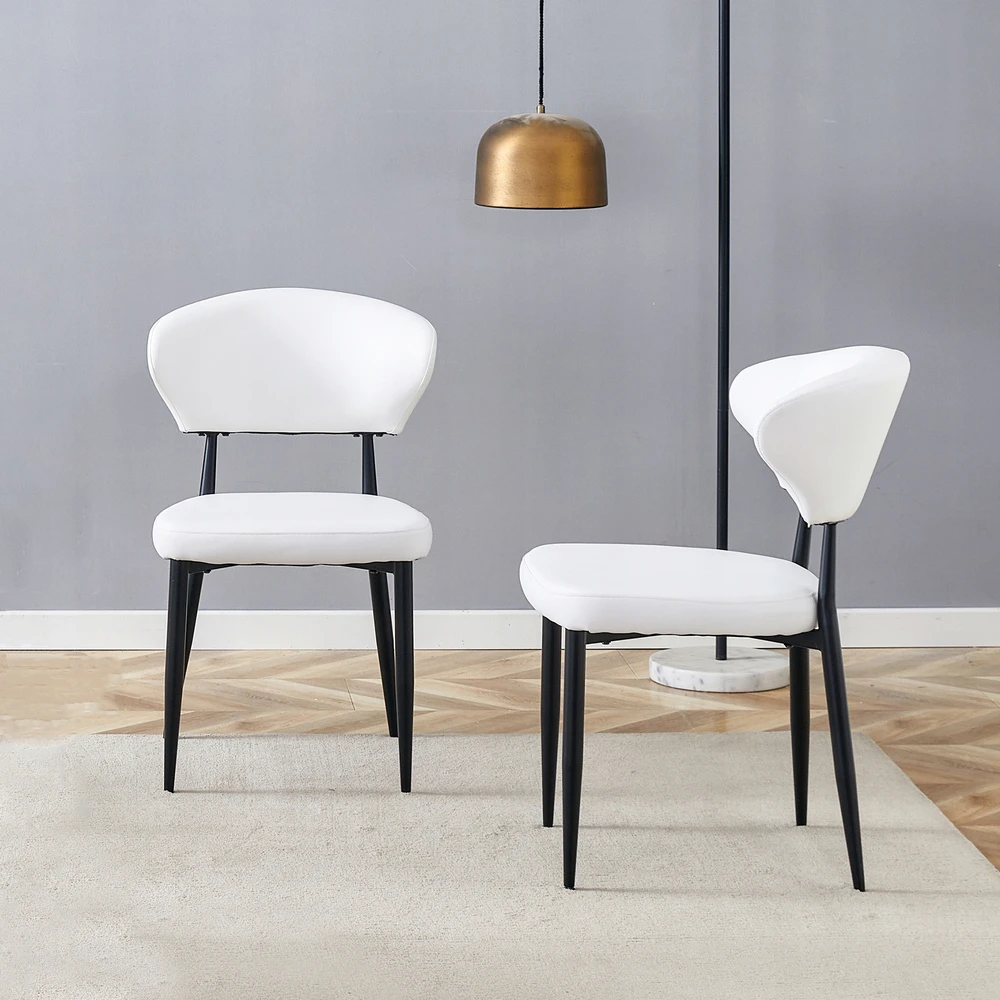 Minimalistinės baltos ergonominės kėdės, 2 vnt