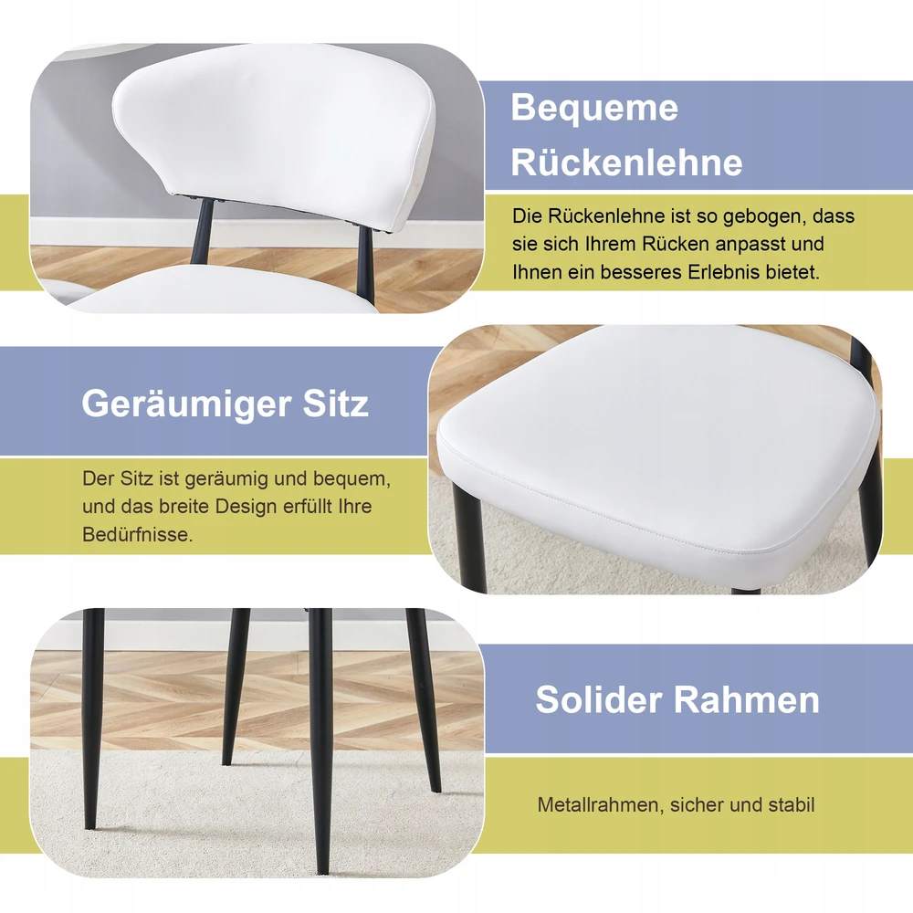 Minimalistinės baltos ergonominės kėdės, 2 vnt