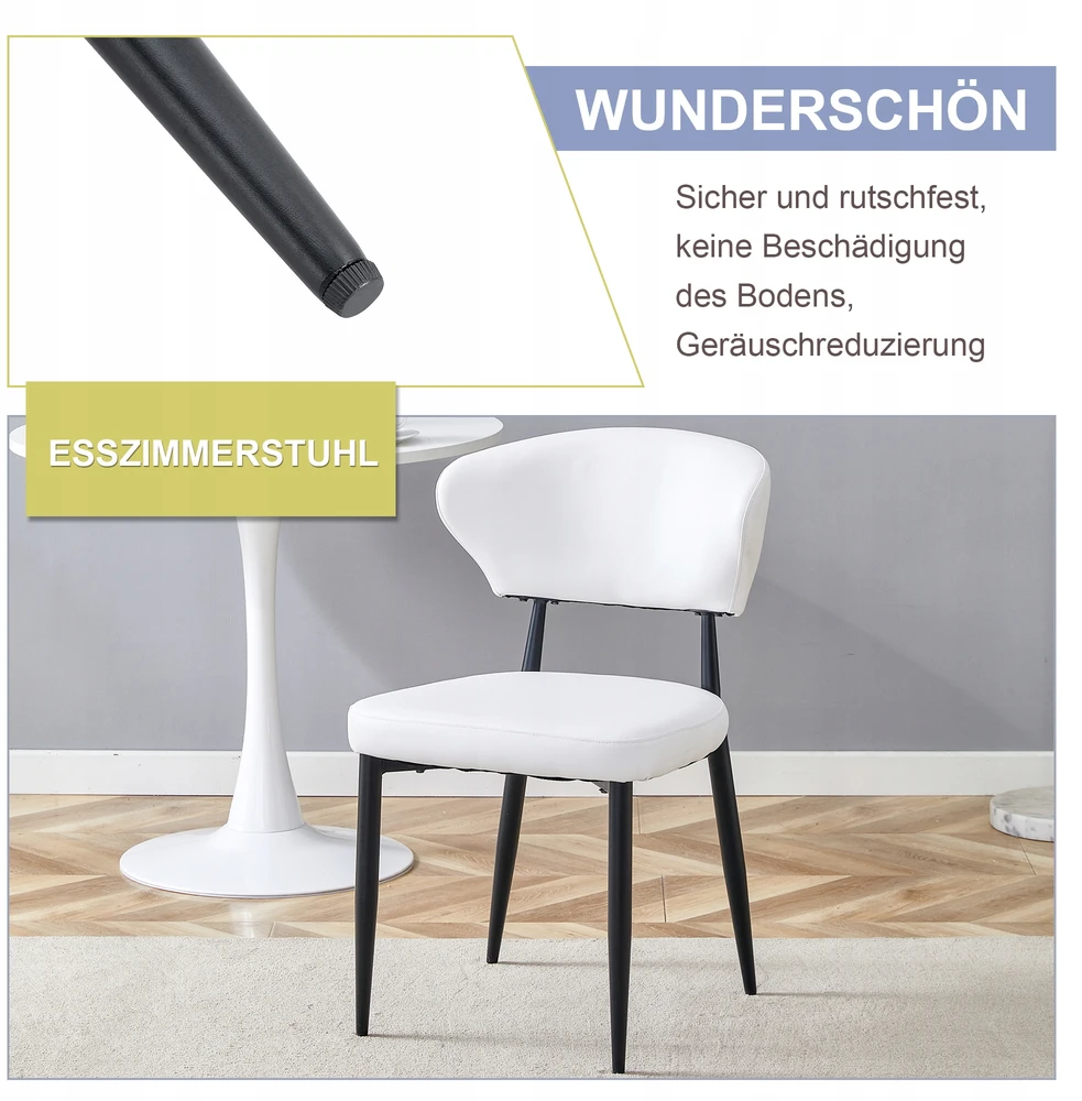 Minimalistinės baltos ergonominės kėdės, 2 vnt