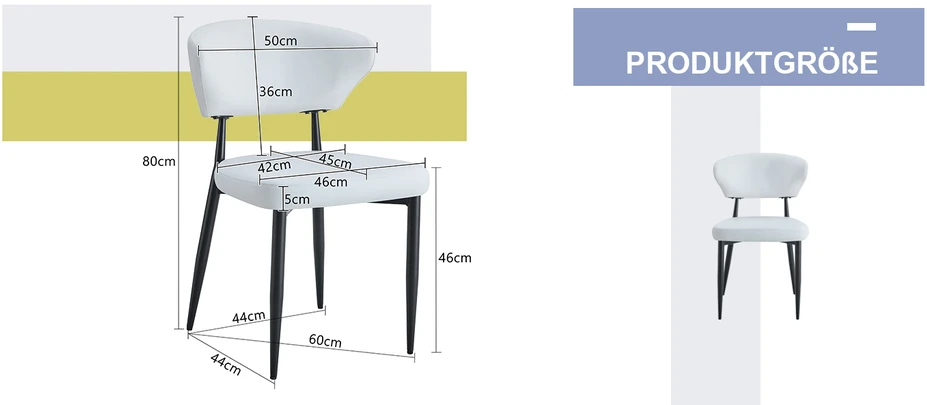 Minimalistinės baltos ergonominės kėdės, 2 vnt
