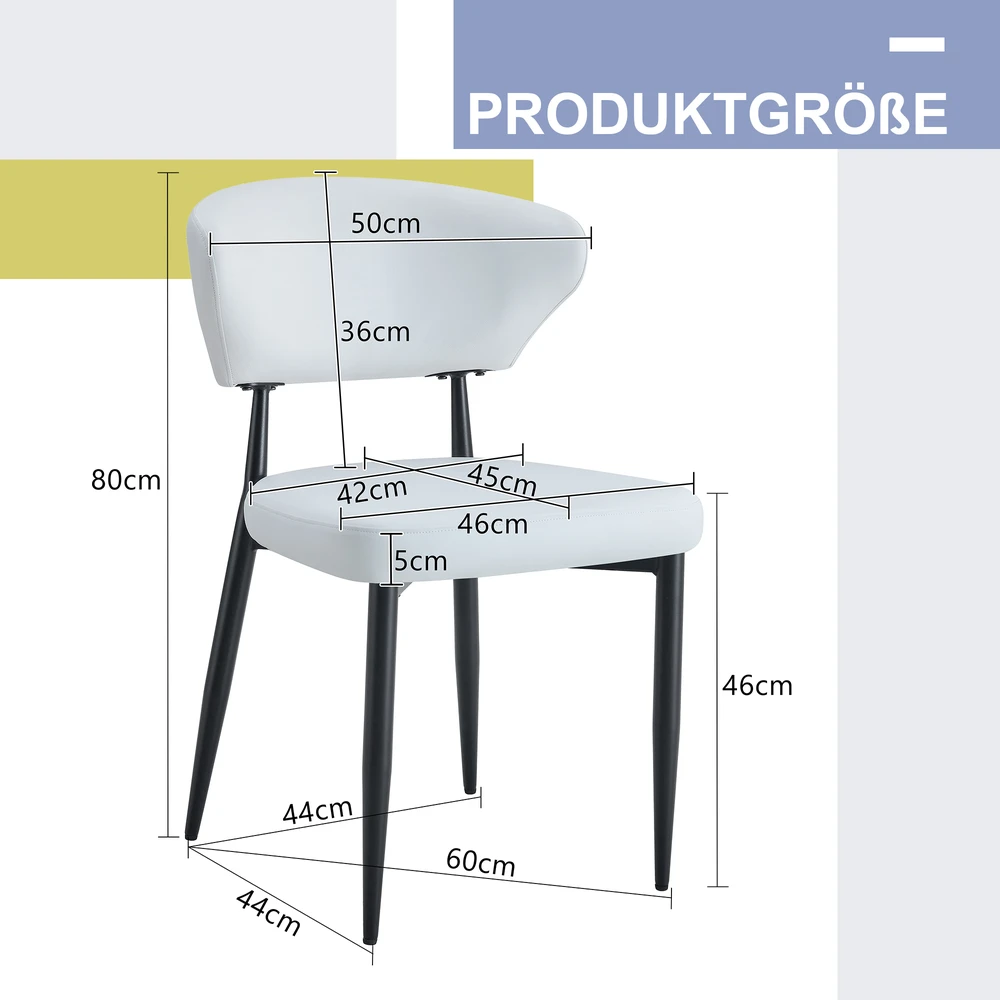 Minimalistinės baltos ergonominės kėdės, 2 vnt