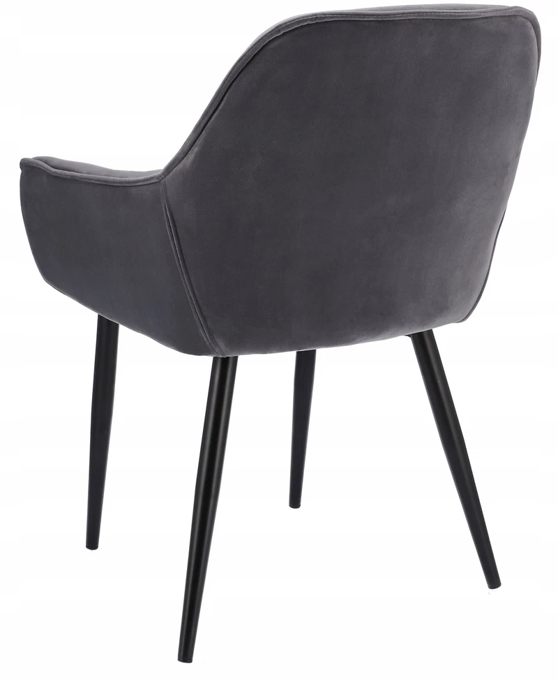 Minkšta aksominė kėdė svetainei, QUILTED virtuvei, LARGO, pilka JUMIhome