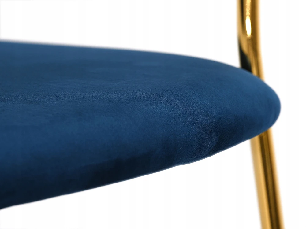 Minkšta kėdė, fotelis virtuvei, valgomajam, svetainei, Nubo Velvet Dark Mėlyna