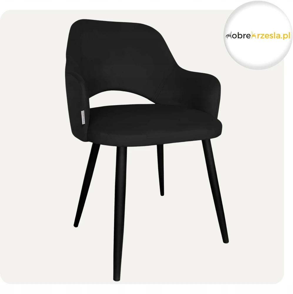 Atos Minkšta kėdė svetainei Milano Juodas Leg MG19 Modern Velvet
