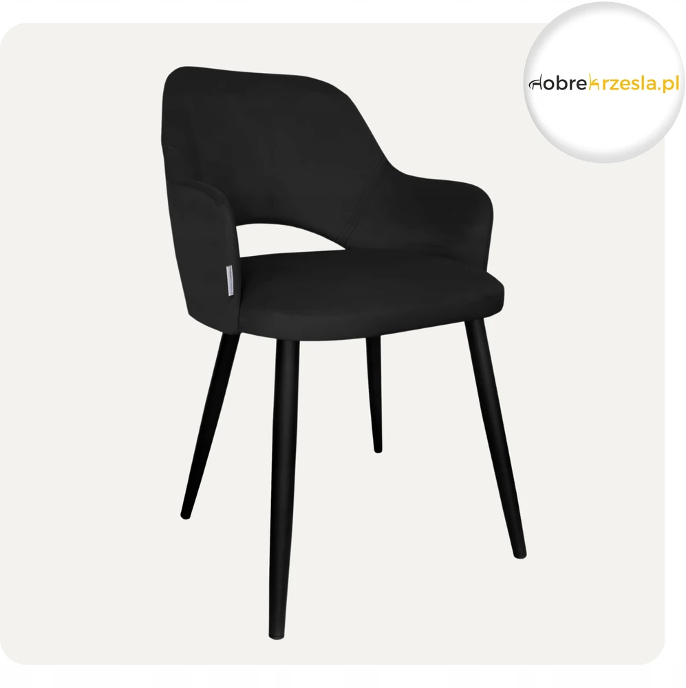 Atos Minkšta kėdė svetainei Milano Juodas Leg MG19 Modern Velvet